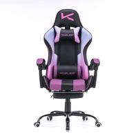 Silla Gamer Kuzler morada con masajeador lumbar, reposapiés 