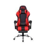 Silla Gamer Kuzler roja con masajeador lumbar, reposapiés y 