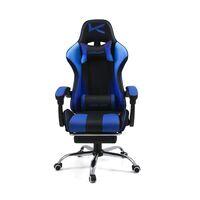 Silla Gamer Kuzler azul con masajeador lumbar, reposapiés y 